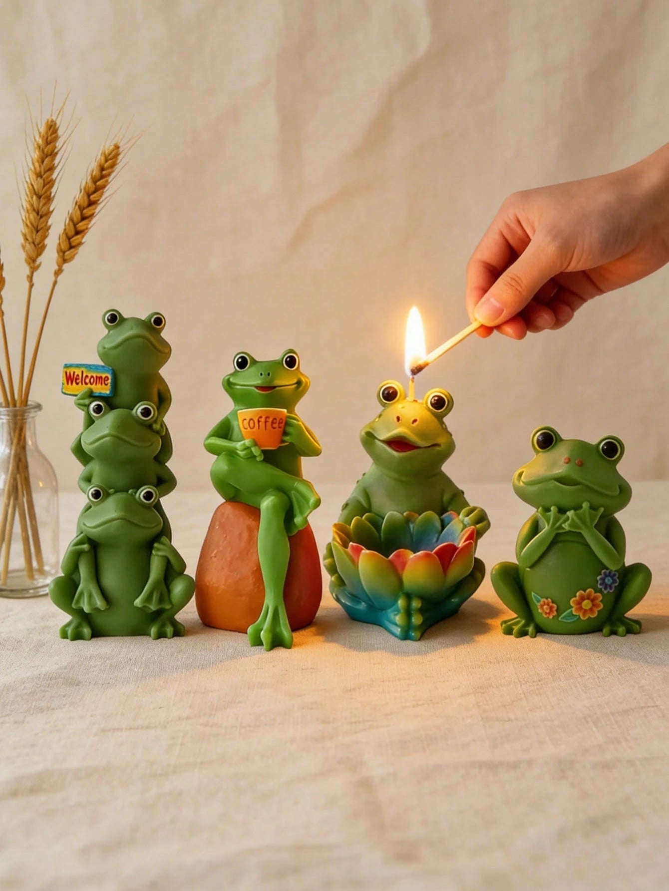 1pc 3D Toad & Frog Silicone Mold, DIY Animal Shaped Candle, Wax, Resin, Concrete, Plaster Decor Craft Tool For Home, Garden, Lawn Decoration