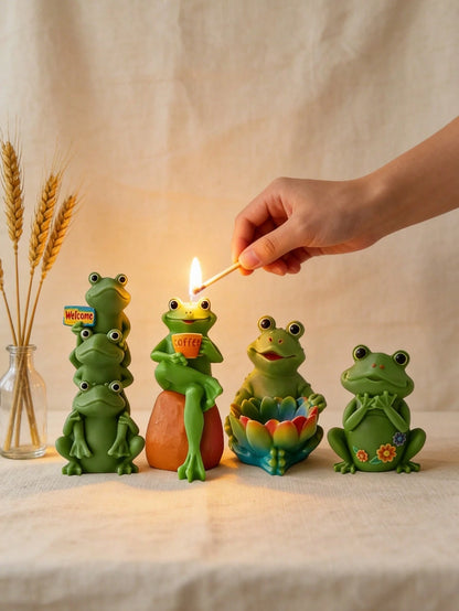 1pc 3D Toad & Frog Silicone Mold, DIY Animal Shaped Candle, Wax, Resin, Concrete, Plaster Decor Craft Tool For Home, Garden, Lawn Decoration