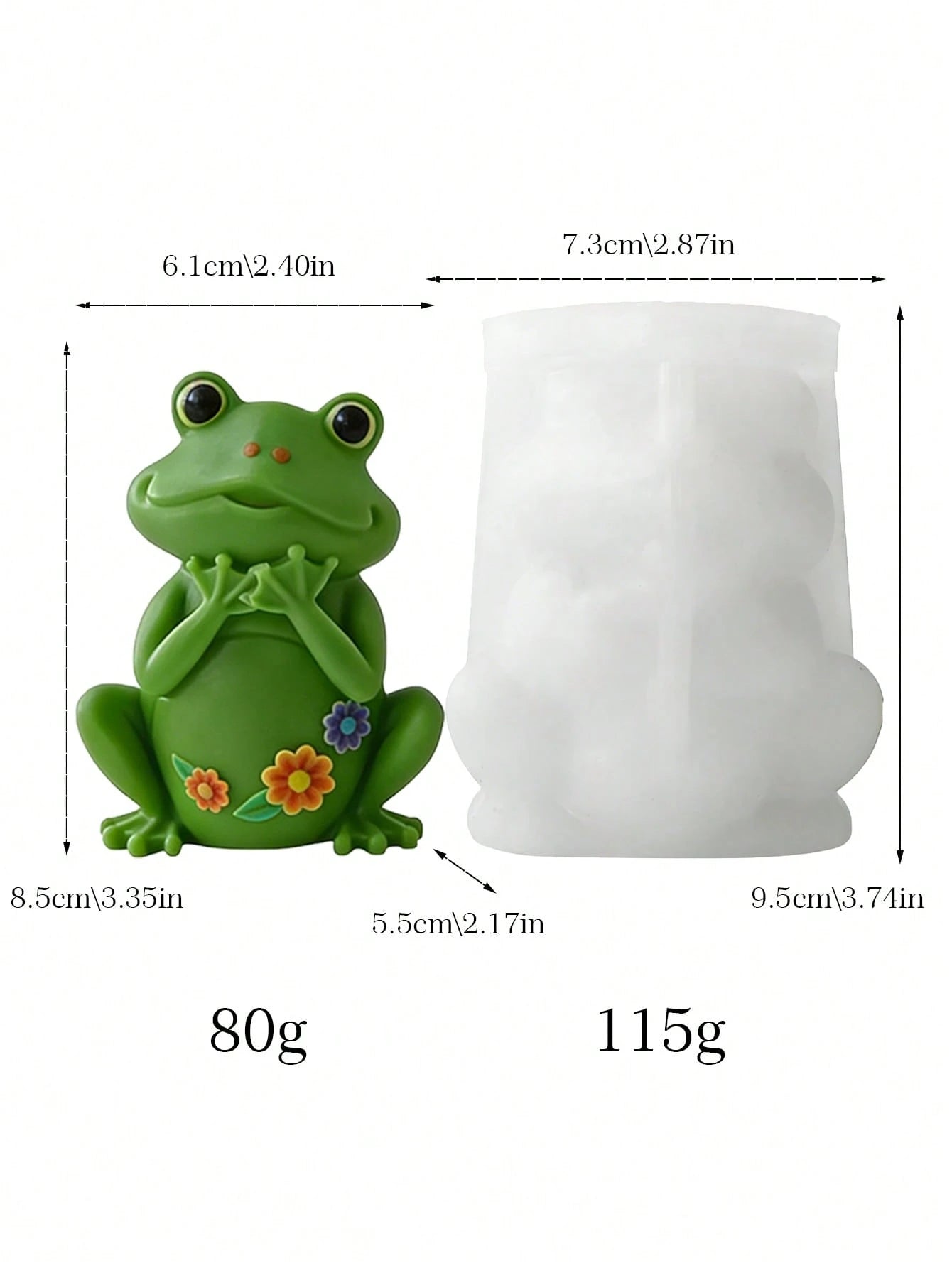 1pc 3D Toad & Frog Silicone Mold, DIY Animal Shaped Candle, Wax, Resin, Concrete, Plaster Decor Craft Tool For Home, Garden, Lawn Decoration