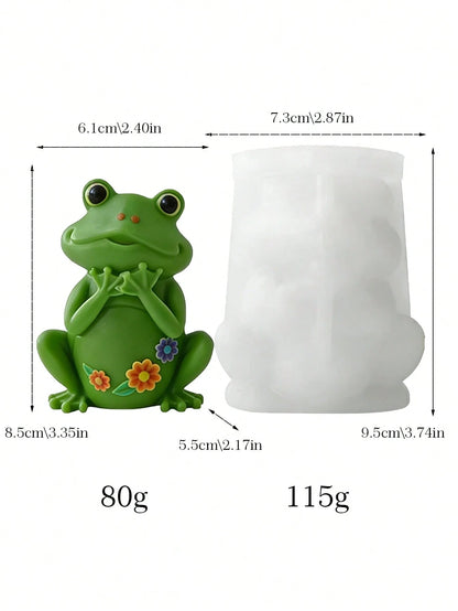 1pc 3D Toad & Frog Silicone Mold, DIY Animal Shaped Candle, Wax, Resin, Concrete, Plaster Decor Craft Tool For Home, Garden, Lawn Decoration
