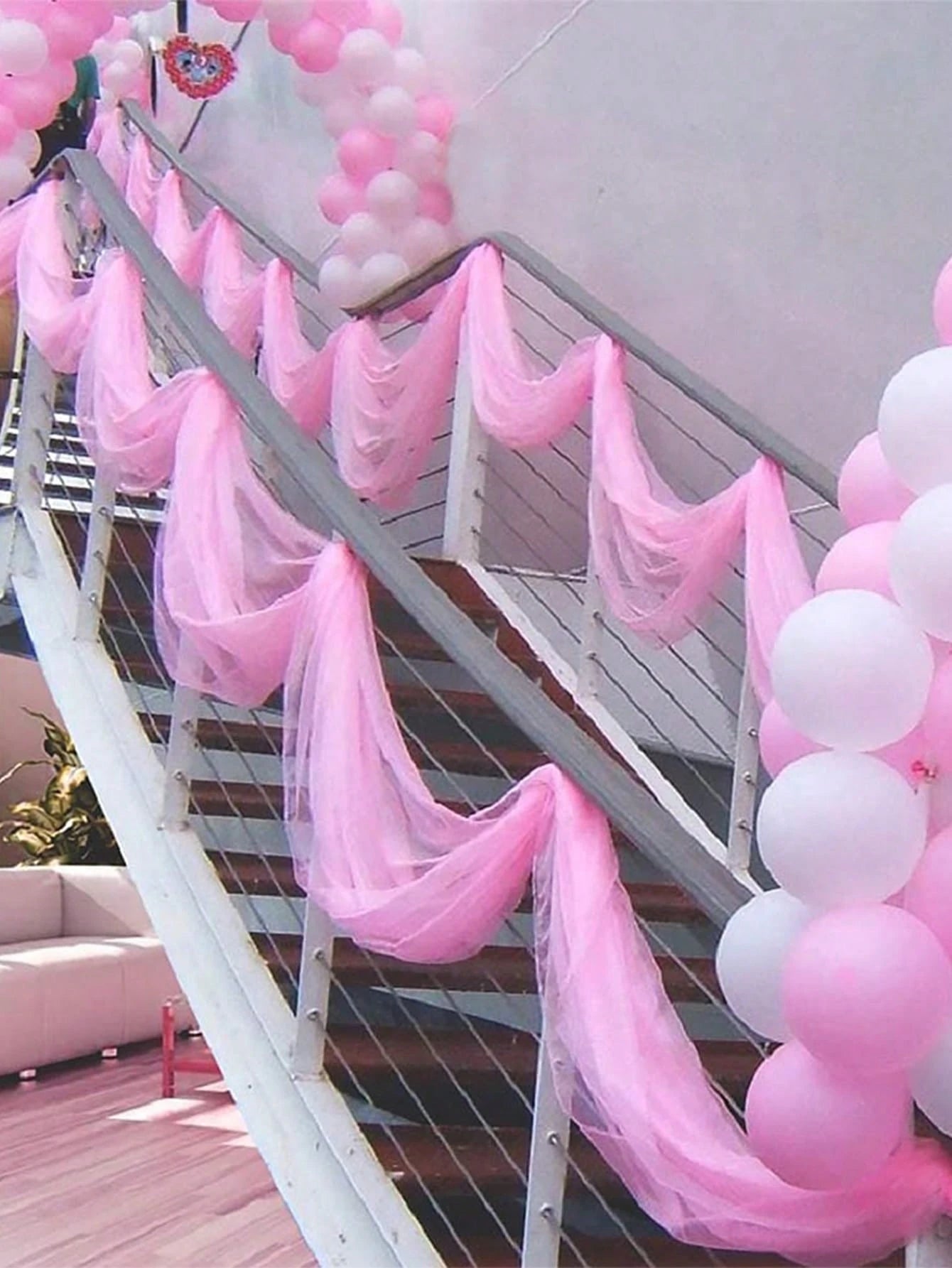 1pc-48cm * 9m Organza Wedding Party Decoration, Party Decoration, Festival Decoration, Staircase Yarn, Chair Back Yarn, Decorative Yarn,Baby Shower