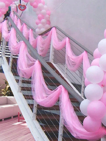 1pc-48cm * 9m Organza Wedding Party Decoration, Party Decoration, Festival Decoration, Staircase Yarn, Chair Back Yarn, Decorative Yarn,Baby Shower