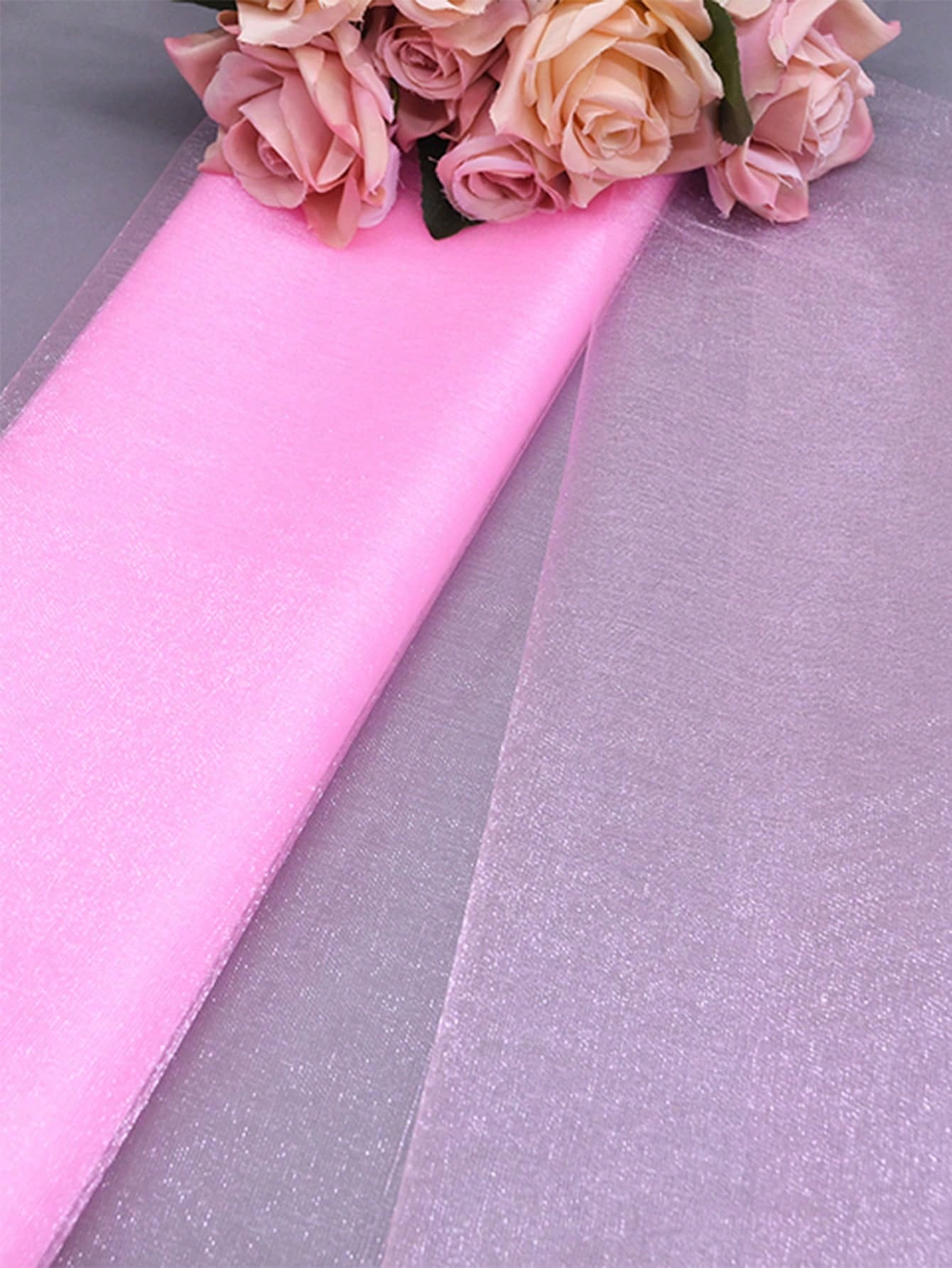 1pc-48cm * 9m Organza Wedding Party Decoration, Party Decoration, Festival Decoration, Staircase Yarn, Chair Back Yarn, Decorative Yarn,Baby Shower