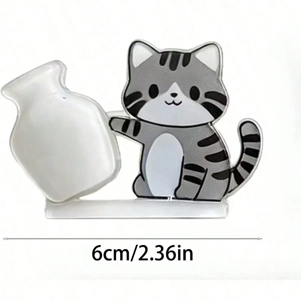 1pc/4pcs Cat Whisker Guardian Refrigerator Magnets- Cute Kitten Pushing Vase Design, Specially Made For Cat Lovers, Showcasing Personalized Home And Office Decor