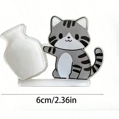 1pc/4pcs Cat Whisker Guardian Refrigerator Magnets- Cute Kitten Pushing Vase Design, Specially Made For Cat Lovers, Showcasing Personalized Home And Office Decor