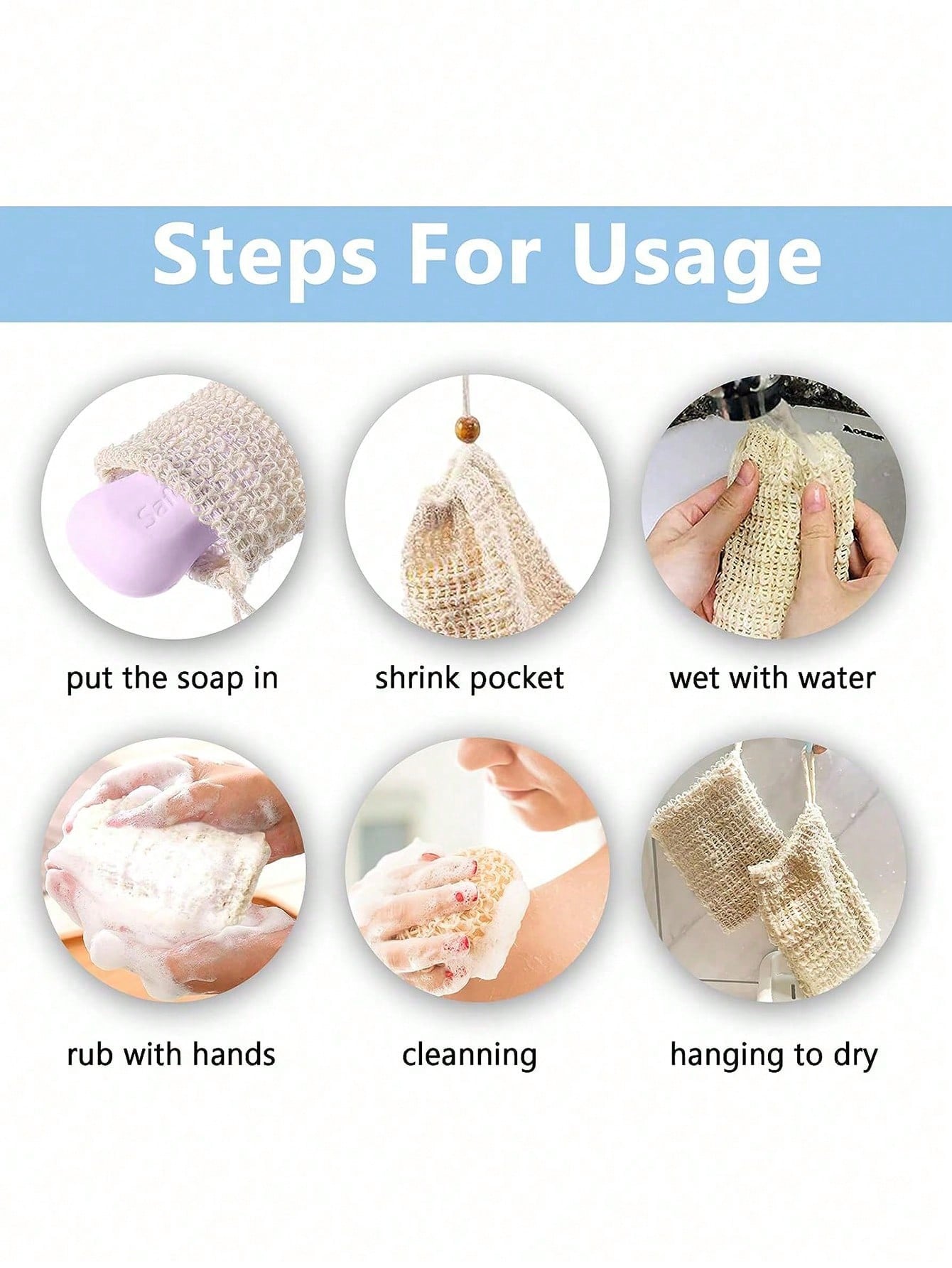 1pc/4pcs Soap Bags Mesh Exfoliating, Natural Sisal Soap Pouch, Suitable For Shower Exfoliating Home Bathroom Decor Fall Decor Back To School Shower Massaging Scrubbing,Halloween, Christmas