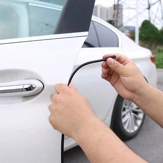 1pc 5m Car Door Edge Guard Strip, Car Door Edge Scratch-Resistant Decorative Strip, Metal Electroplated Anti-Collision Protective Strip For Car Door, Sound-Insulating Car Door Edge Strip