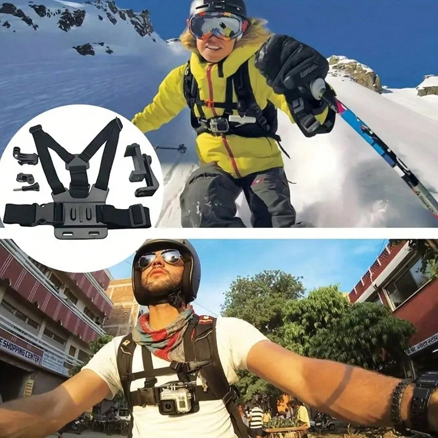 1pc Adjustable Chest Strap Phone Holder Mount, First-Person View Video Recording Accessory For Outdoor Activities Like Cycling, Skiing, Rowing, Hunting