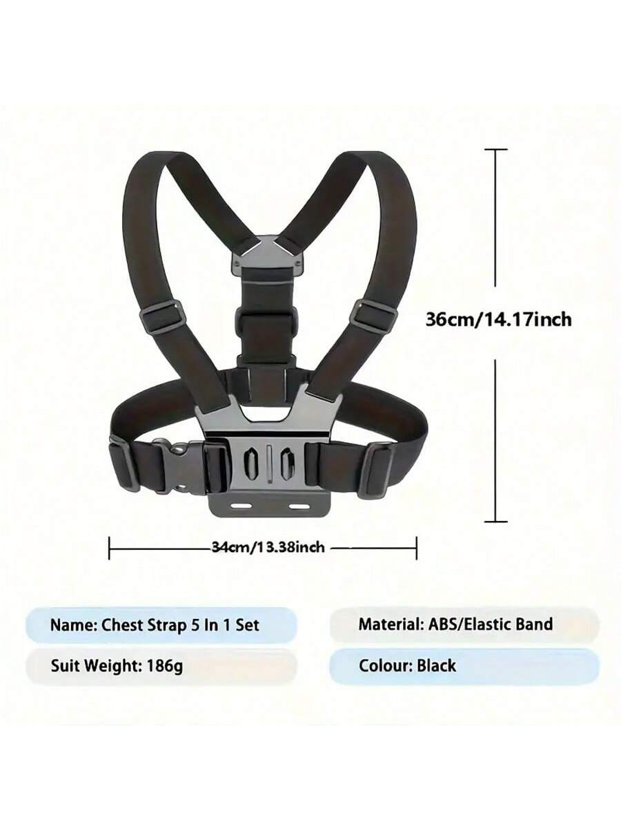 1pc Adjustable Chest Strap Phone Holder Mount, First-Person View Video Recording Accessory For Outdoor Activities Like Cycling, Skiing, Rowing, Hunting
