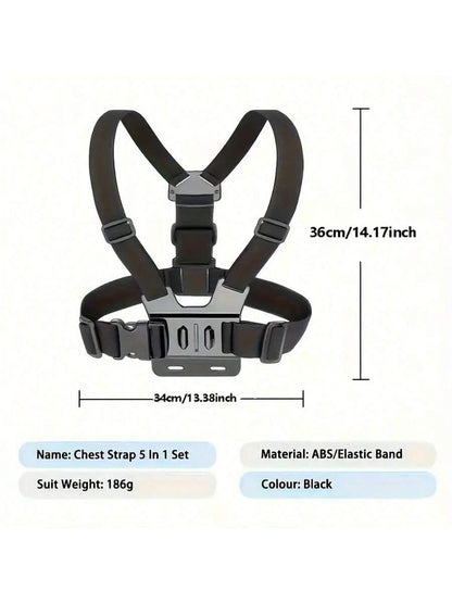 1pc Adjustable Chest Strap Phone Holder Mount, First-Person View Video Recording Accessory For Outdoor Activities Like Cycling, Skiing, Rowing, Hunting