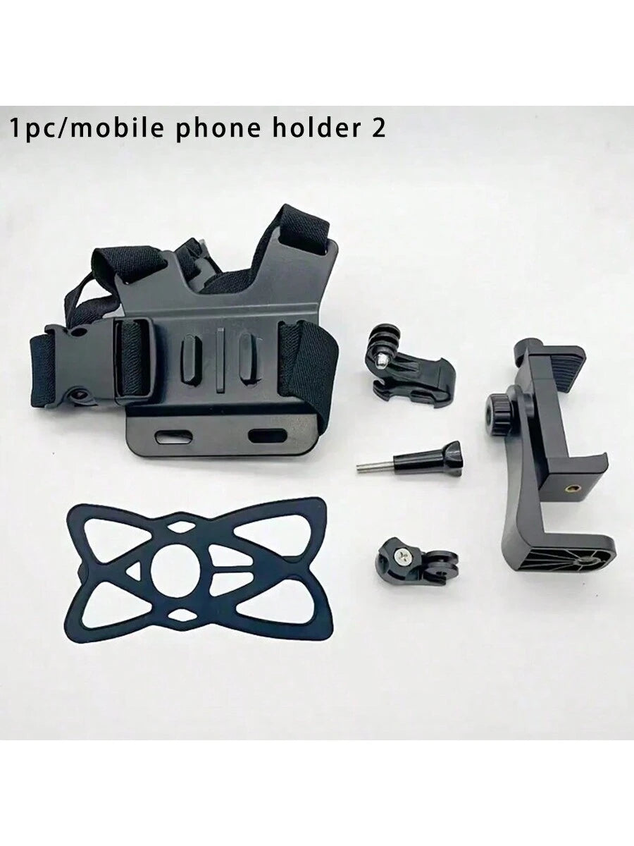 1pc Adjustable Chest Strap Phone Holder Mount, First-Person View Video Recording Accessory For Outdoor Activities Like Cycling, Skiing, Rowing, Hunting