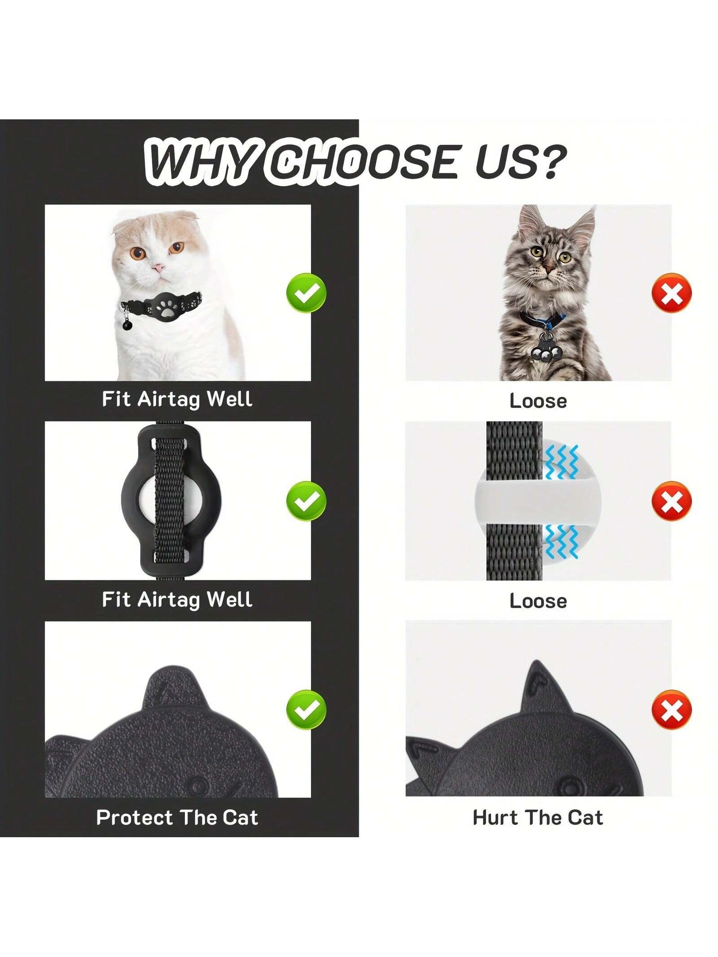 1pc Adjustable Reflective Cat Collar, Pet Cat Locator Collar Compatible With Apple Find My Tracker, 7-9 Inch Animal Print Design, Detachable Collar For Cats