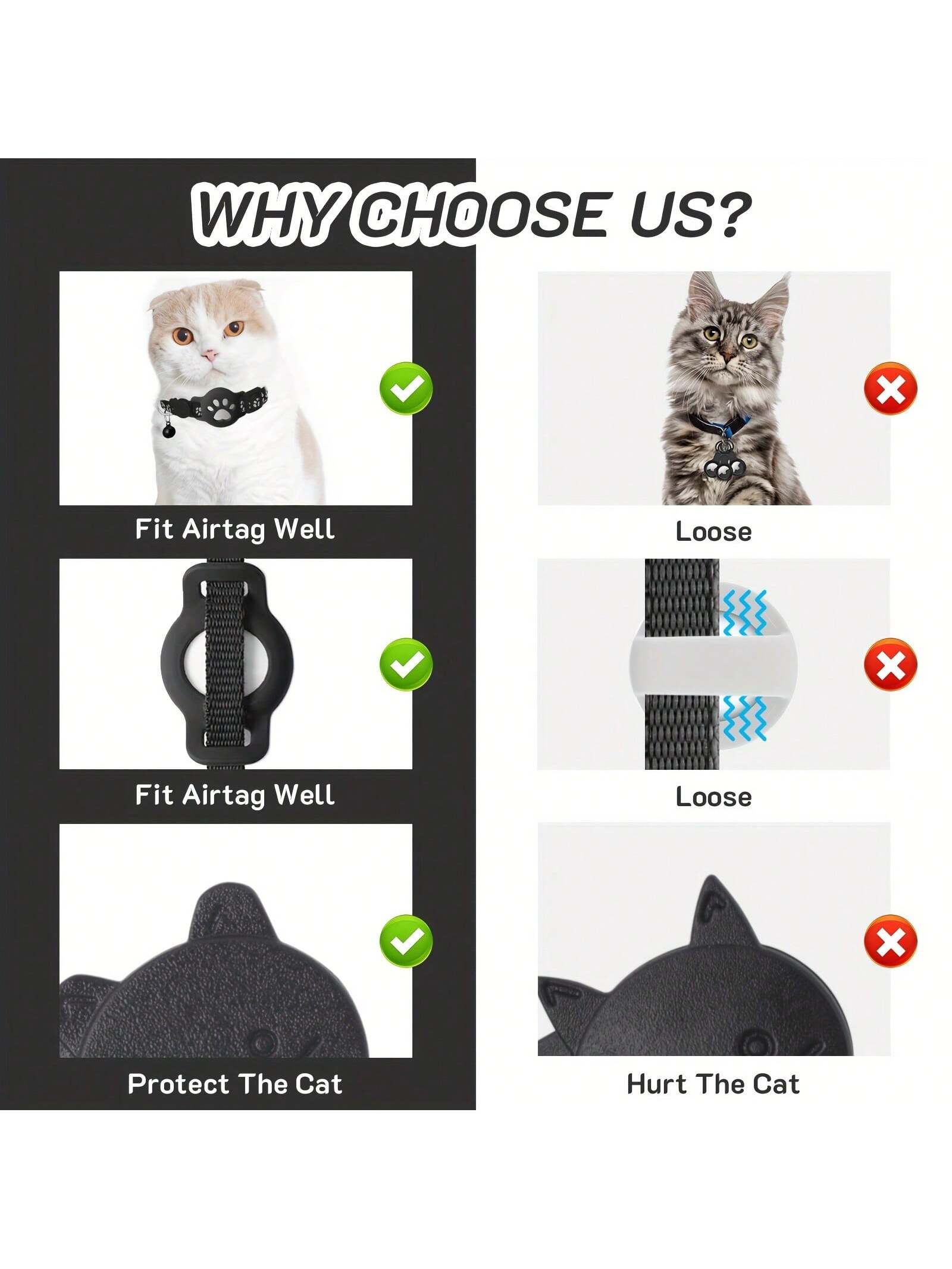 1pc Adjustable Reflective Cat Collar, Pet Cat Locator Collar Compatible With Apple Find My Tracker, 7-9 Inch Animal Print Design, Detachable Collar For Cats