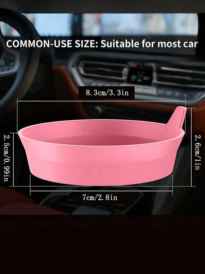 1pc Anti-Slip Silicone Car Cup Holder Coaster, Waterproof Washable Diamond Textured Round Cup Mat, Universal Car Interior Beverage Holder Liner, Dust-Proof Car Decor Accessory, Gift For Women For Dail