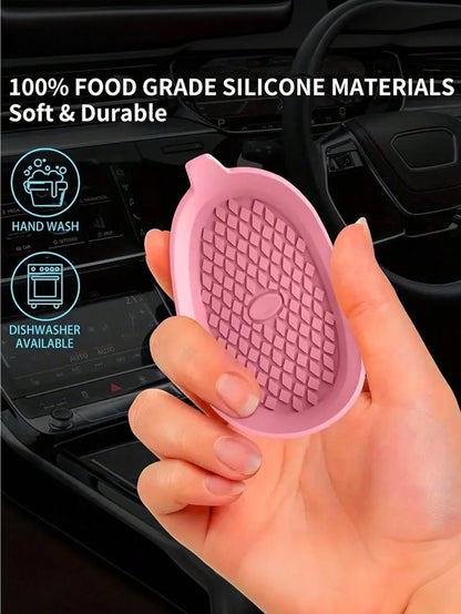 1pc Anti-Slip Silicone Car Cup Holder Coaster, Waterproof Washable Diamond Textured Round Cup Mat, Universal Car Interior Beverage Holder Liner, Dust-Proof Car Decor Accessory, Gift For Women For Dail
