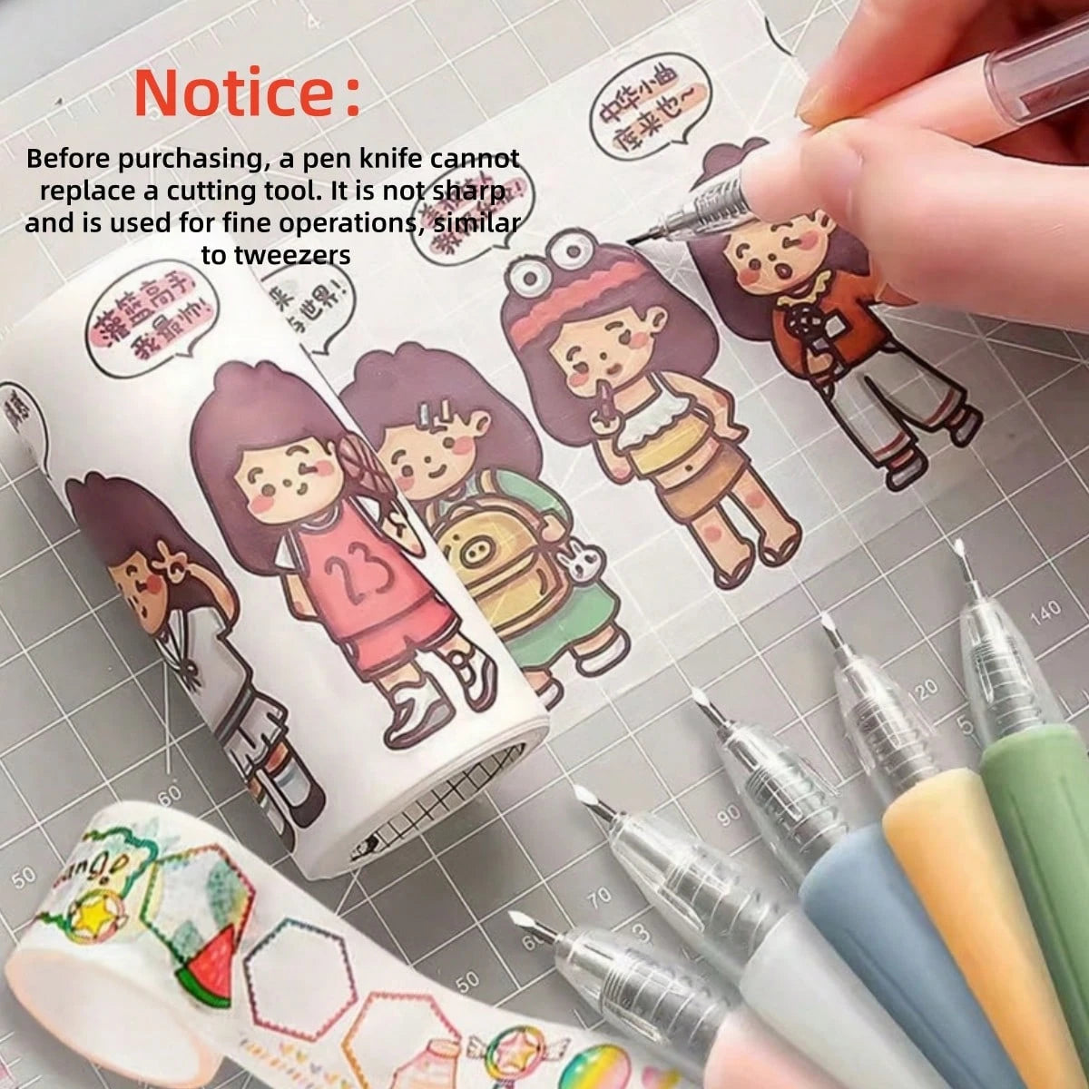 1pc Art Utility Knife PenPush Style Art Knife Set For Sticker Album, Cutting Tool, Utility Knife, Lettering Knife, Student Diy Arts And Crafts Supplies(Notice: Pen Knife Can Not Replace A Knife, Belon