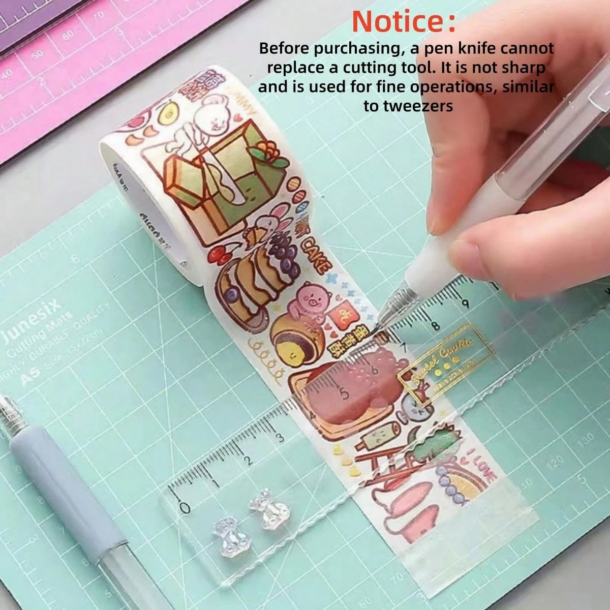 1pc Art Utility Knife PenPush Style Art Knife Set For Sticker Album, Cutting Tool, Utility Knife, Lettering Knife, Student Diy Arts And Crafts Supplies(Notice: Pen Knife Can Not Replace A Knife, Belon