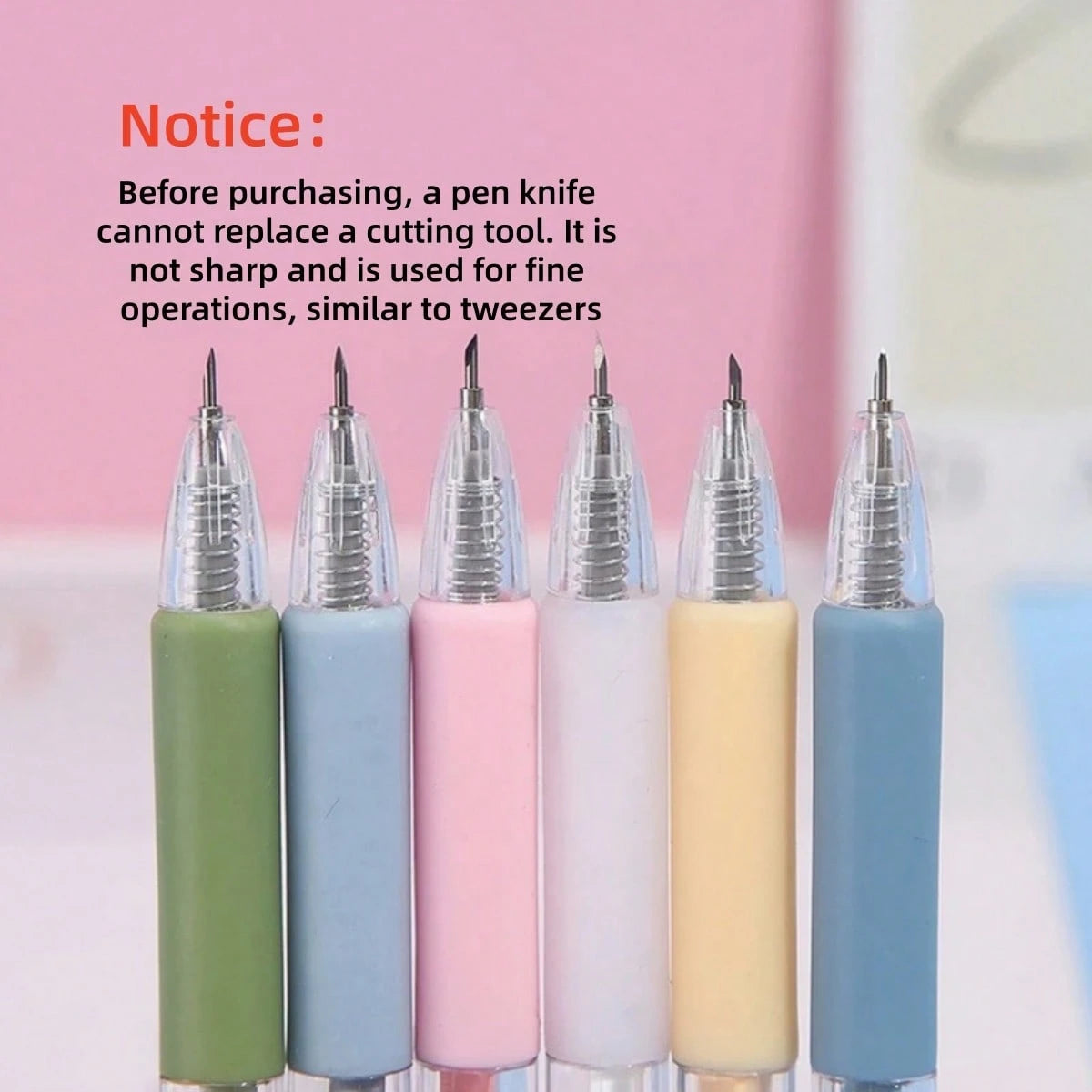 1pc Art Utility Knife PenPush Style Art Knife Set For Sticker Album, Cutting Tool, Utility Knife, Lettering Knife, Student Diy Arts And Crafts Supplies(Notice: Pen Knife Can Not Replace A Knife, Belon