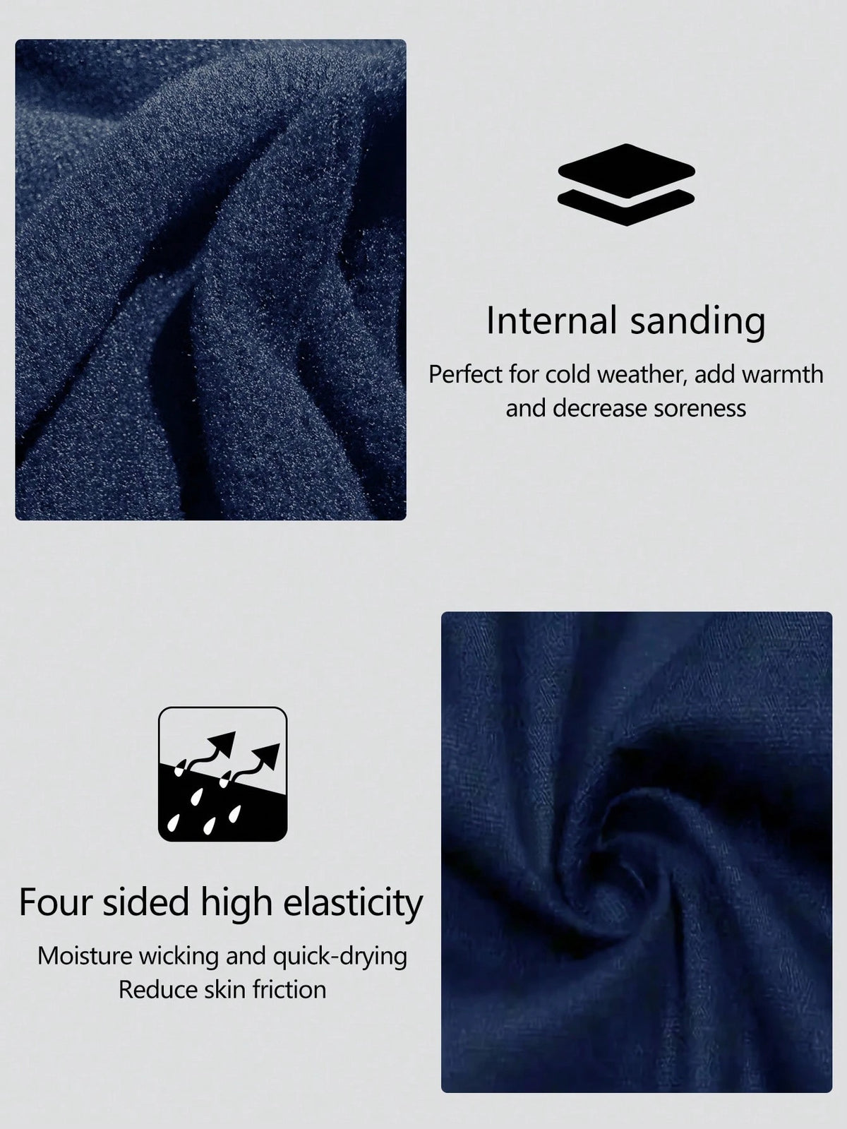 1pc Autumn/Winter Thermal Lined Brushed Navy Blue Round Neck Long Sleeve Slim Fit Warm Top For Women