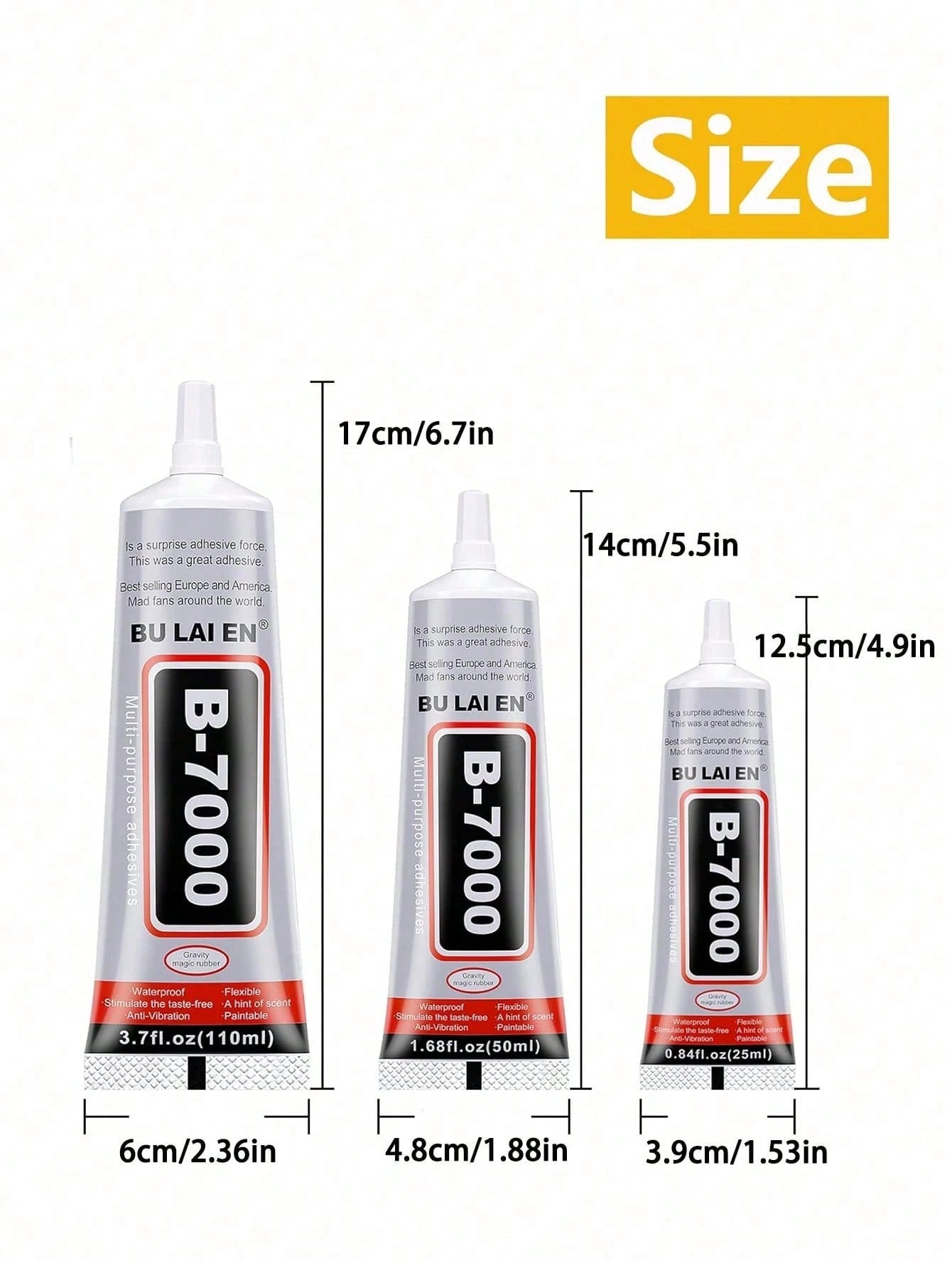 1pc B7000 Multi-Purpose Adhesive. Strong Waterproof Glue For Jewelry, Rhinestones, Fabric And Shoes. Perfect For DIY Gem Setting, Diamond Painting, Phone Repair, And Mending Jeans, Shoe Soles And Torn