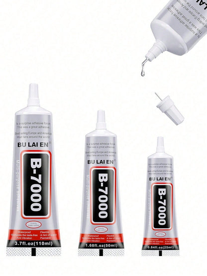 1pc B7000 Multi-Purpose Adhesive. Strong Waterproof Glue For Jewelry, Rhinestones, Fabric And Shoes. Perfect For DIY Gem Setting, Diamond Painting, Phone Repair, And Mending Jeans, Shoe Soles And Torn