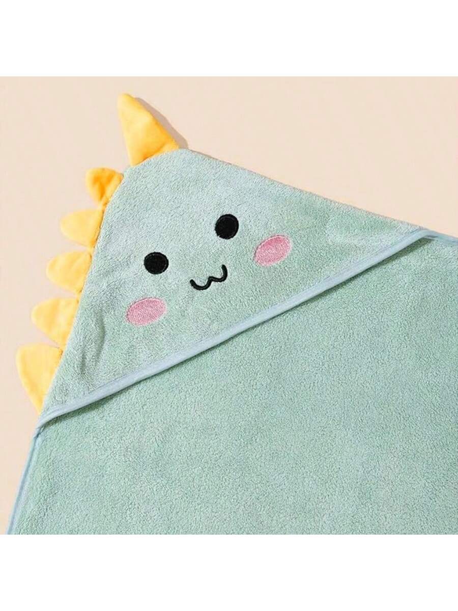 1pc Baby Bath Towel 80*80cm Animal Cartoon Pattern, 100% Polyester Fiber Material Soft And Skin-Friendly, Highly Absorbent Baby Bathrobe, Multi-Scenario Use