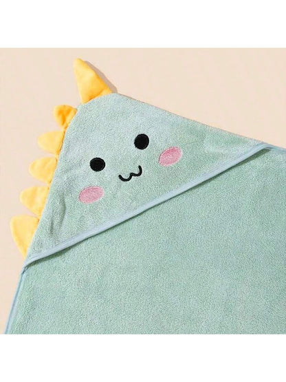 1pc Baby Bath Towel 80*80cm Animal Cartoon Pattern, 100% Polyester Fiber Material Soft And Skin-Friendly, Highly Absorbent Baby Bathrobe, Multi-Scenario Use