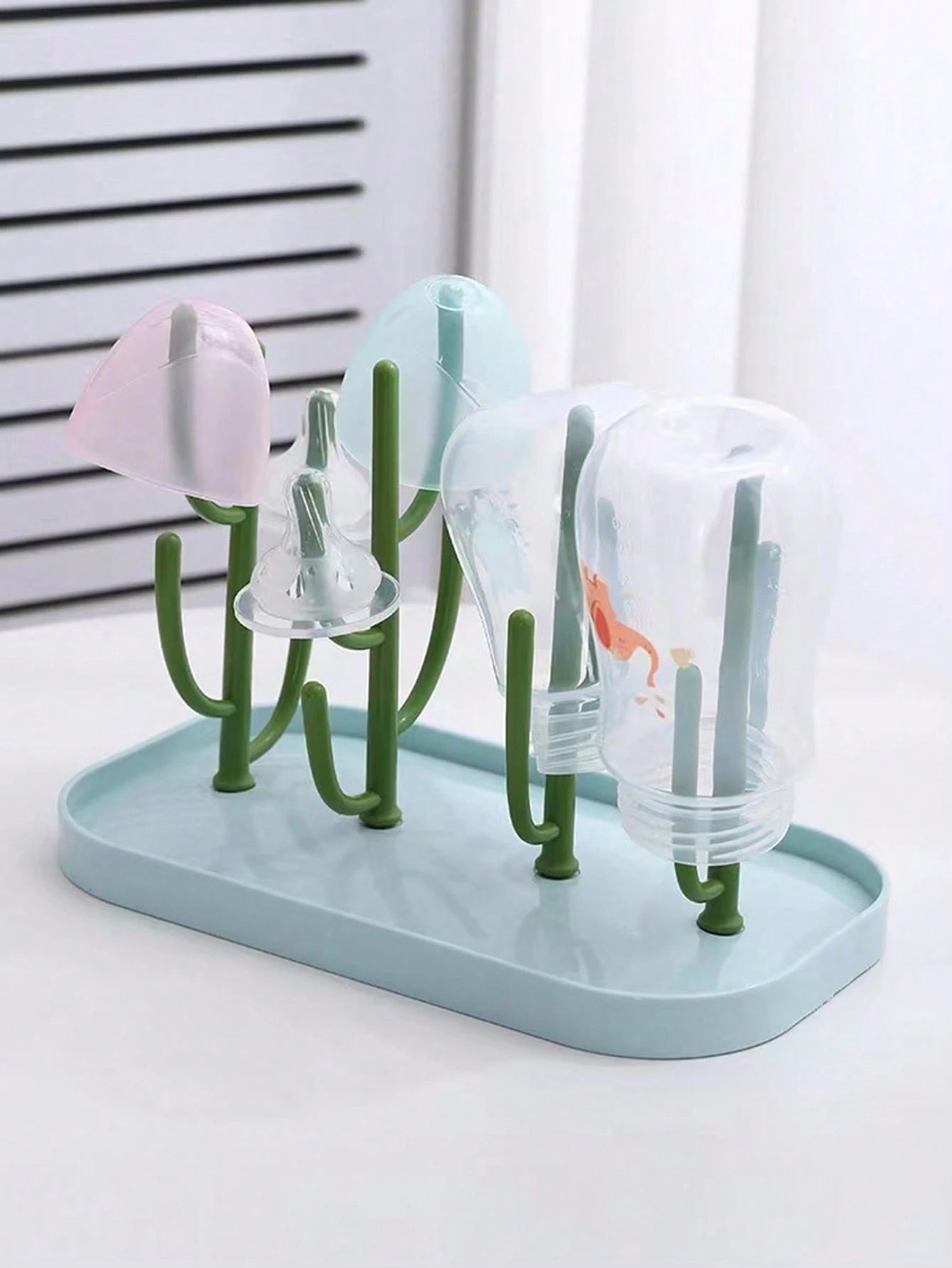 1pc Baby Bottle Drying Rack With Tray, Large Capacity Bottle Drying Rack For Quick Draining And Drying, Detachable Stand Design, Excluding Bottles And Nipples