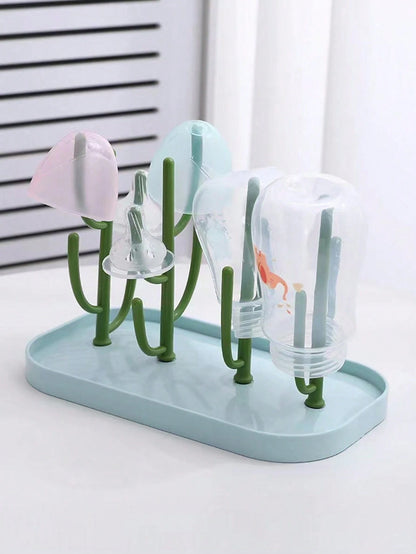 1pc Baby Bottle Drying Rack With Tray, Large Capacity Bottle Drying Rack For Quick Draining And Drying, Detachable Stand Design, Excluding Bottles And Nipples
