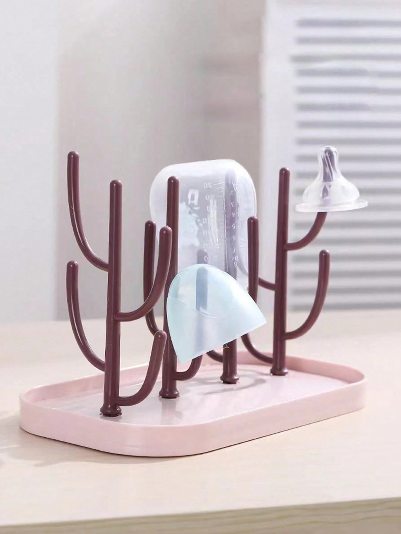 1pc Baby Bottle Drying Rack With Tray, Large Capacity Bottle Drying Rack For Quick Draining And Drying, Detachable Stand Design, Excluding Bottles And Nipples