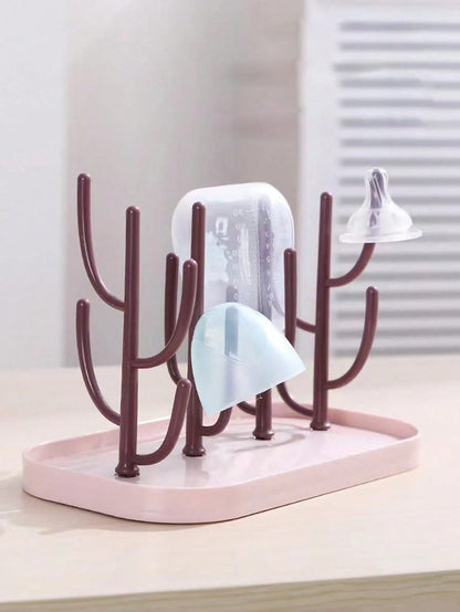 1pc Baby Bottle Drying Rack With Tray, Large Capacity Bottle Drying Rack For Quick Draining And Drying, Detachable Stand Design, Excluding Bottles And Nipples