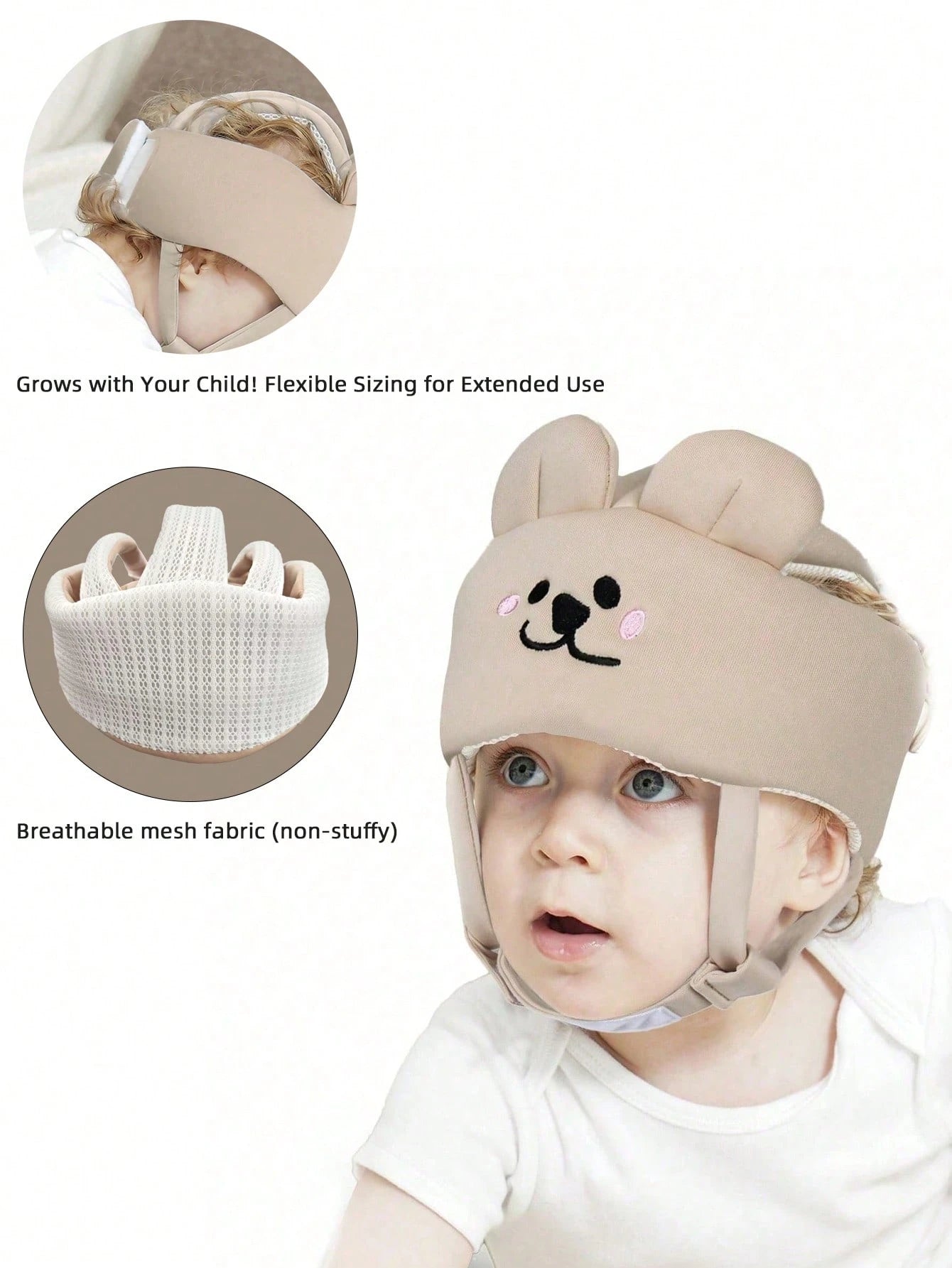1pc Baby Protective Helmet, Soft Breathable Anti-Collision Headgear For Crawling, Walking & Learning, Infant Toddler Head Protector, 6-24 Months