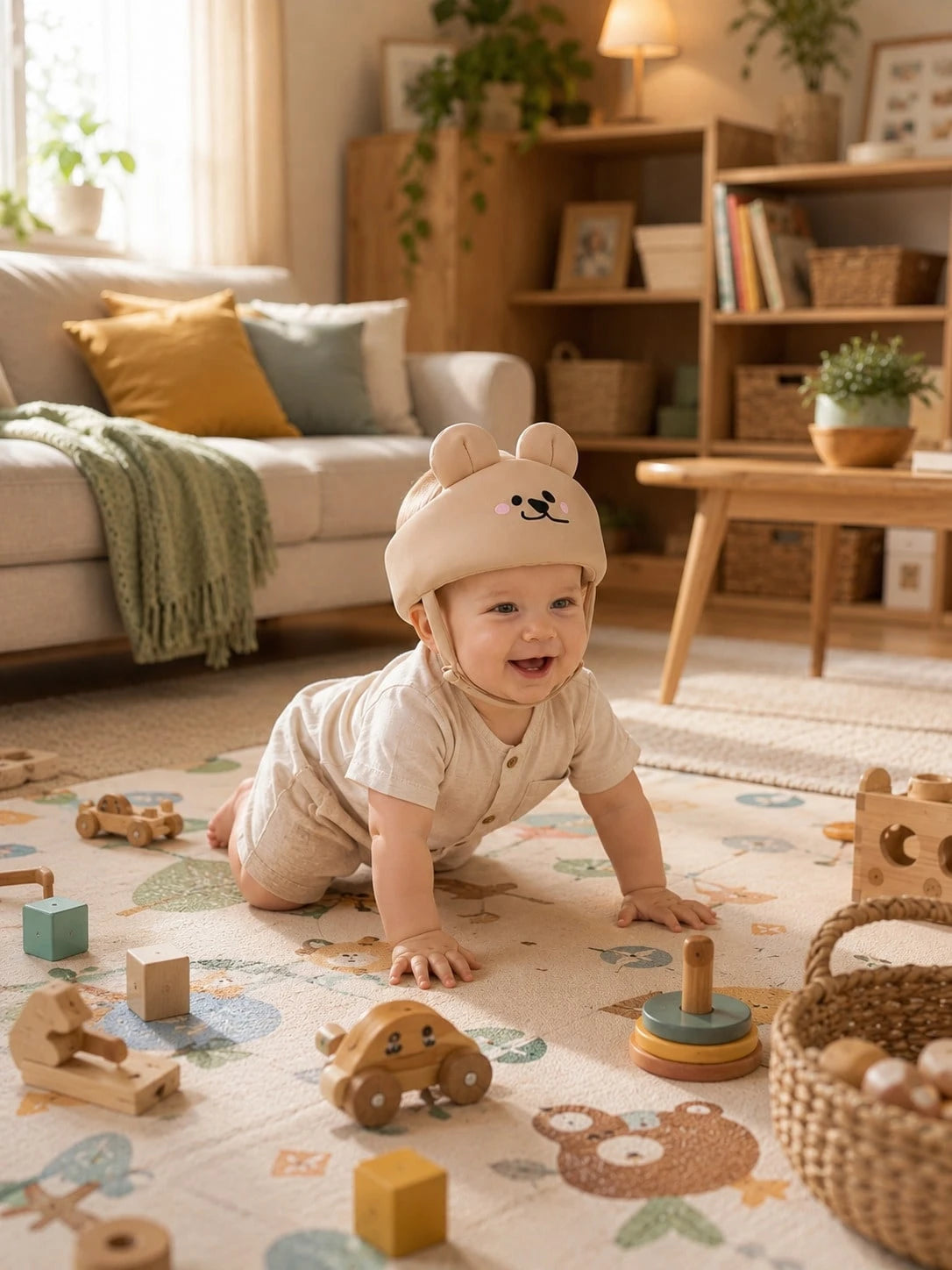 1pc Baby Protective Helmet, Soft Breathable Anti-Collision Headgear For Crawling, Walking & Learning, Infant Toddler Head Protector, 6-24 Months