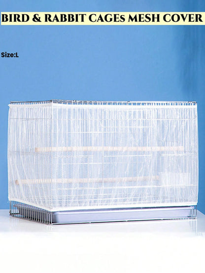 1pc Birdcage Cover, Splash-Proof Mesh Netting With Embroidered Patterns For Parakeet Cage