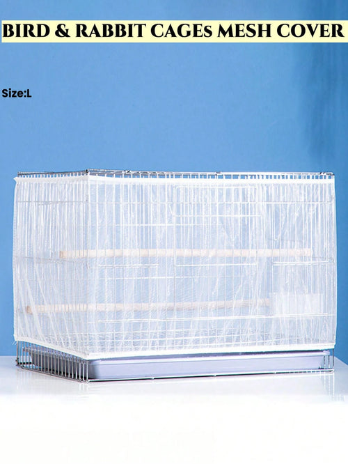 1pc Birdcage Cover, Splash-Proof Mesh Netting With Embroidered Patterns For Parakeet Cage