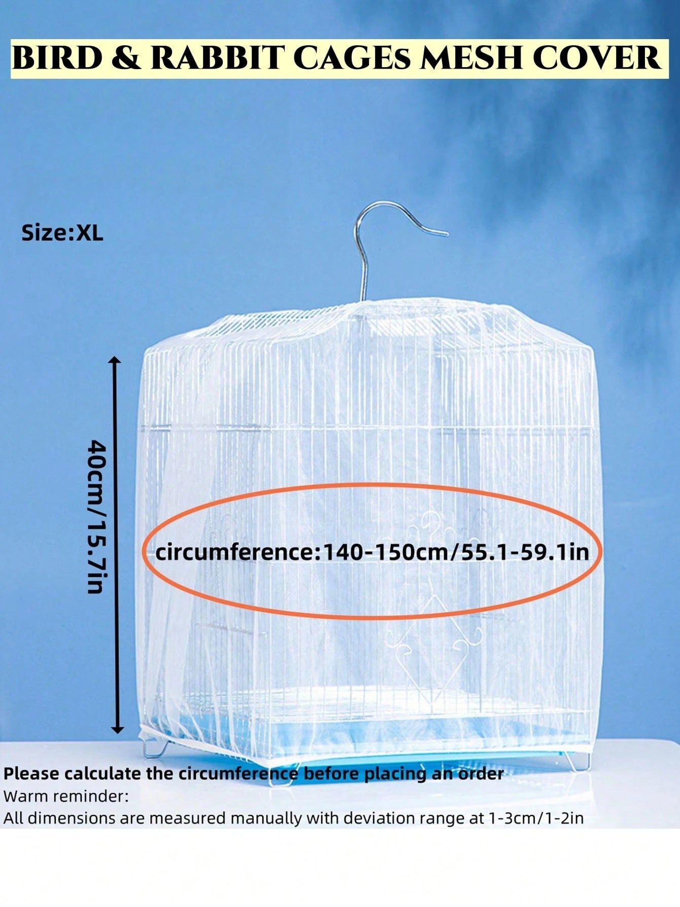 1pc Birdcage Cover, Splash-Proof Mesh Netting With Embroidered Patterns For Parakeet Cage