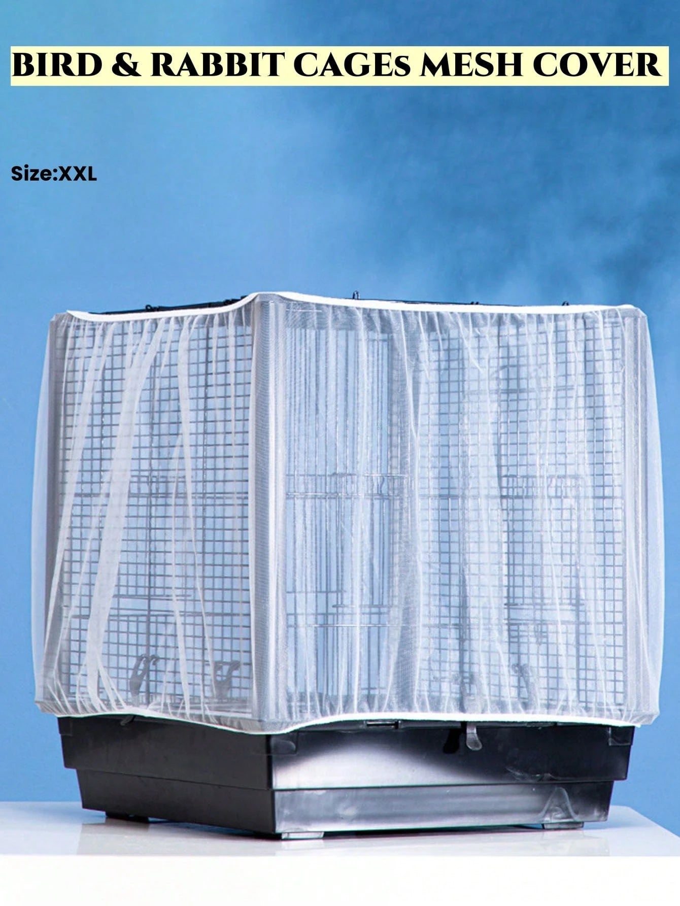 1pc Birdcage Cover, Splash-Proof Mesh Netting With Embroidered Patterns For Parakeet Cage