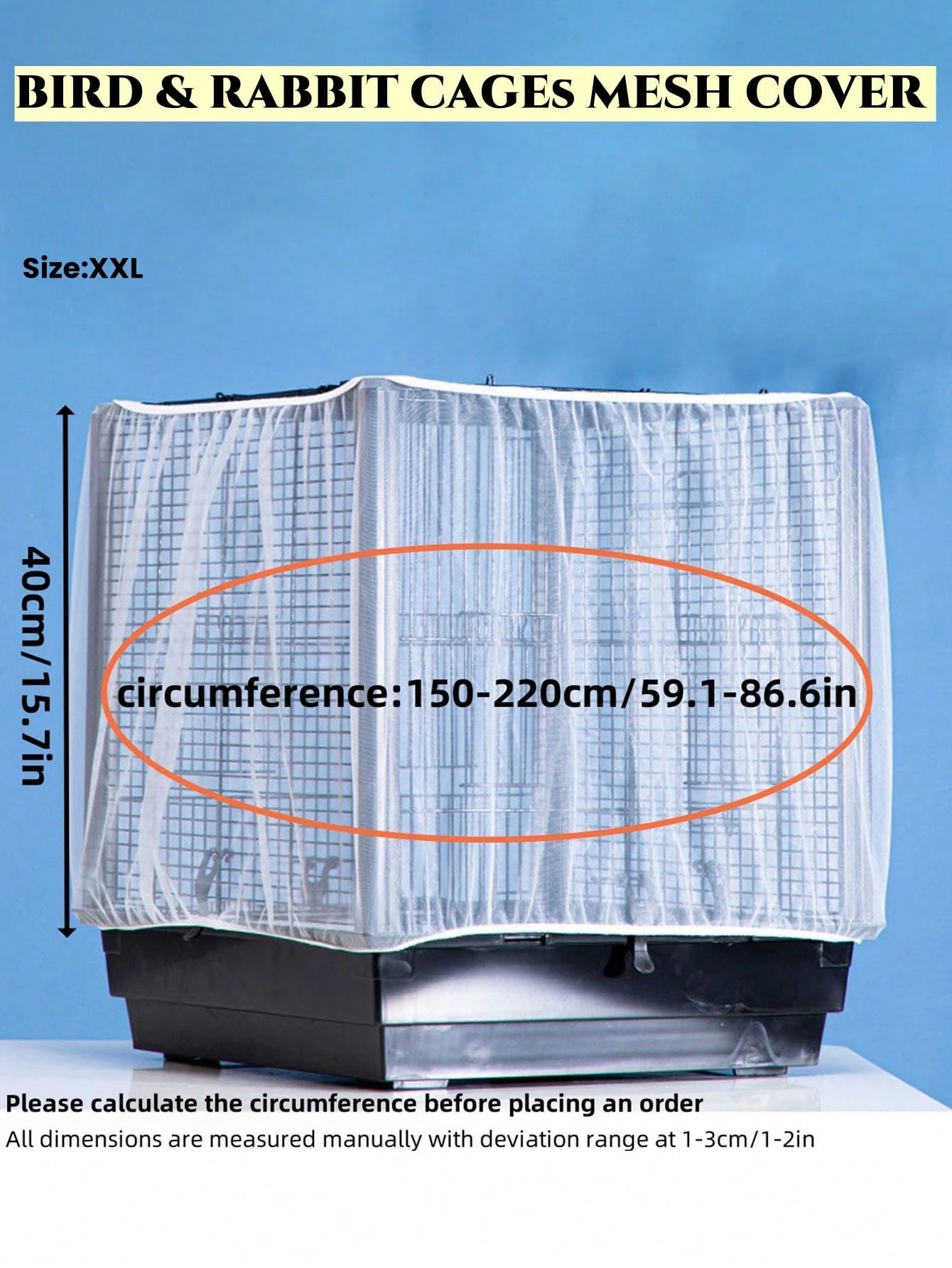 1pc Birdcage Cover, Splash-Proof Mesh Netting With Embroidered Patterns For Parakeet Cage