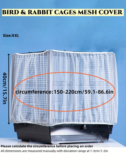 1pc Birdcage Cover, Splash-Proof Mesh Netting With Embroidered Patterns For Parakeet Cage