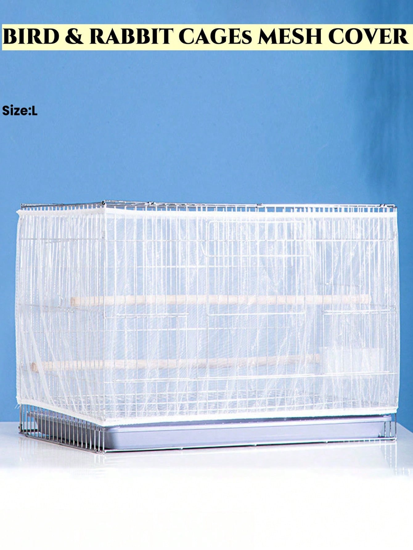 1pc Birdcage Cover, Splash-Proof Mesh Netting With Embroidered Patterns For Parakeet Cage