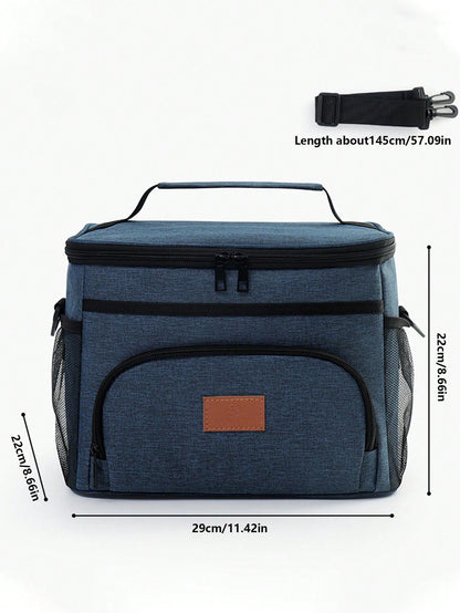 1pc Black, Gray, Burgundy, Navy Blue Thickened Large Capacity Cold Insulation Ice Pack, Car Picnic Bag, Leak Proof, Shoulder Insulated Lunch Box Bag, Outdoor Portablelunch Bag For Women Lunch Box For