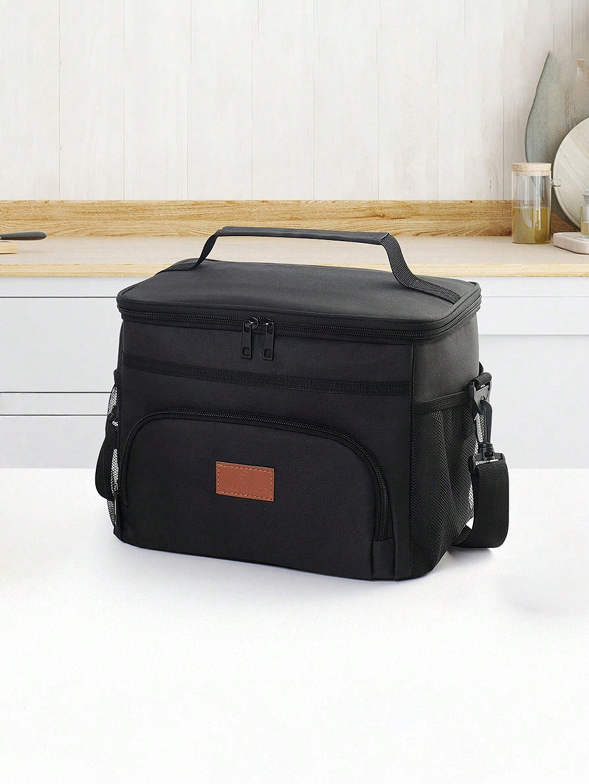 1pc Black, Gray, Burgundy, Navy Blue Thickened Large Capacity Cold Insulation Ice Pack, Car Picnic Bag, Leak Proof, Shoulder Insulated Lunch Box Bag, Outdoor Portablelunch Bag For Women Lunch Box For