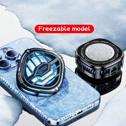 1pc Black Magnetic Rgb Light Effect Phone Cooler With Temperature Display Fan Semiconductor Heatsink Mobile Phone Cooling Clip Gaming Heat Dissipation Artifact