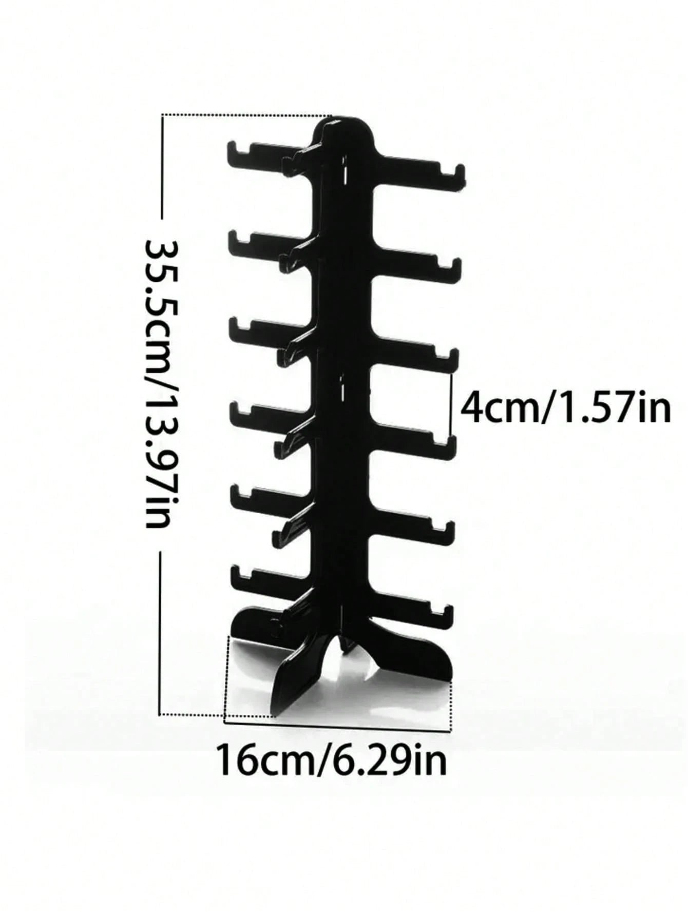 1pc Black Plastic Eyeglass Display Stand, Desktop Eyeglasses Glasses Storage Rack, Sunshade Glasses Finishing Storage Holder, For Dresser, Bedroom, Makeup Room, Mall Window