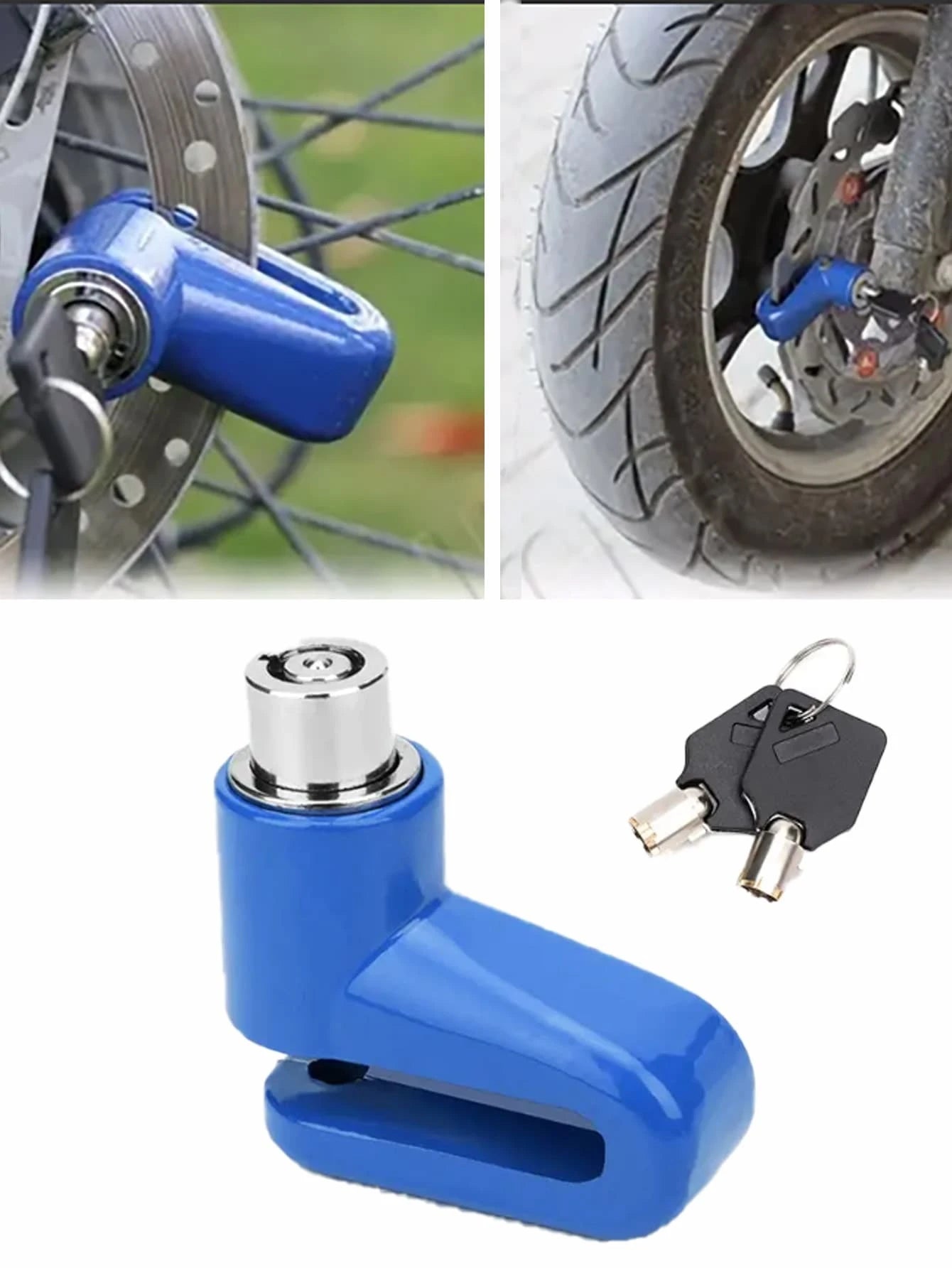 1pc Blue/Black Mountain Bike Lock Disc Brake Lock For Motorcycle, E-Bike Anti-Theft Disc Lock Accessories