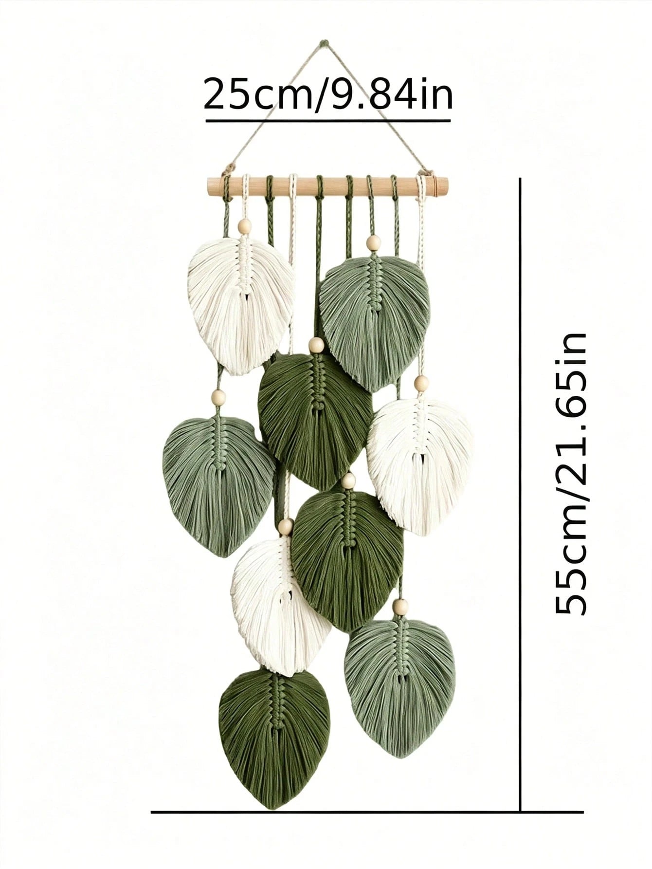 1pc Bohemian Style Tassel Wall Hanging, Unique Leaf Hanging Decoration, Handmade Woven Tassel Wooden Bead Pendant, Creative And Beautiful, Suitable For Wedding, Birthday, Back To School, Graduation Gi