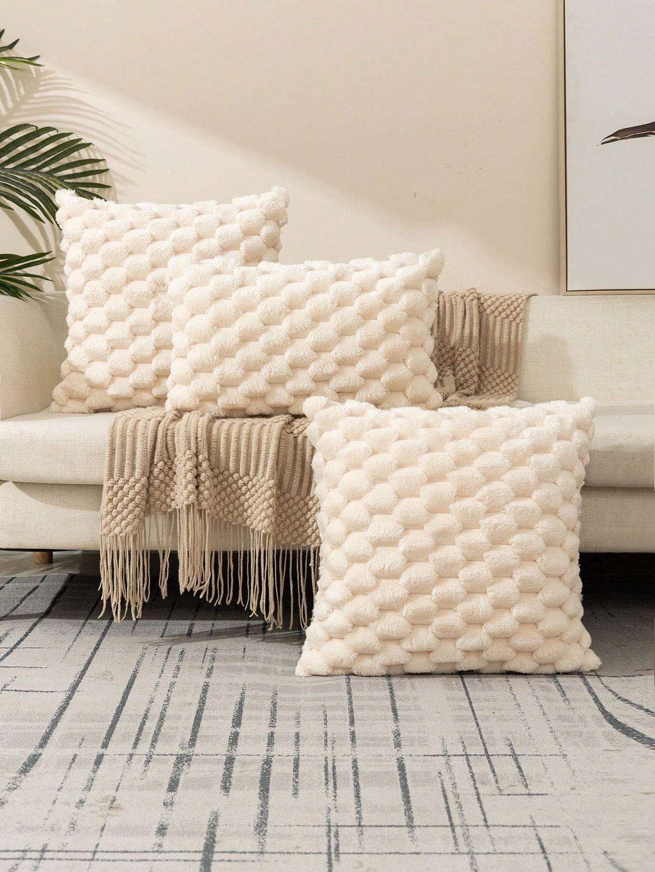 1pc Bohemian Style Turtle Print Plush Pillowcase, Suitable For Living Room, Bedroom And Outdoor Use All Year Round