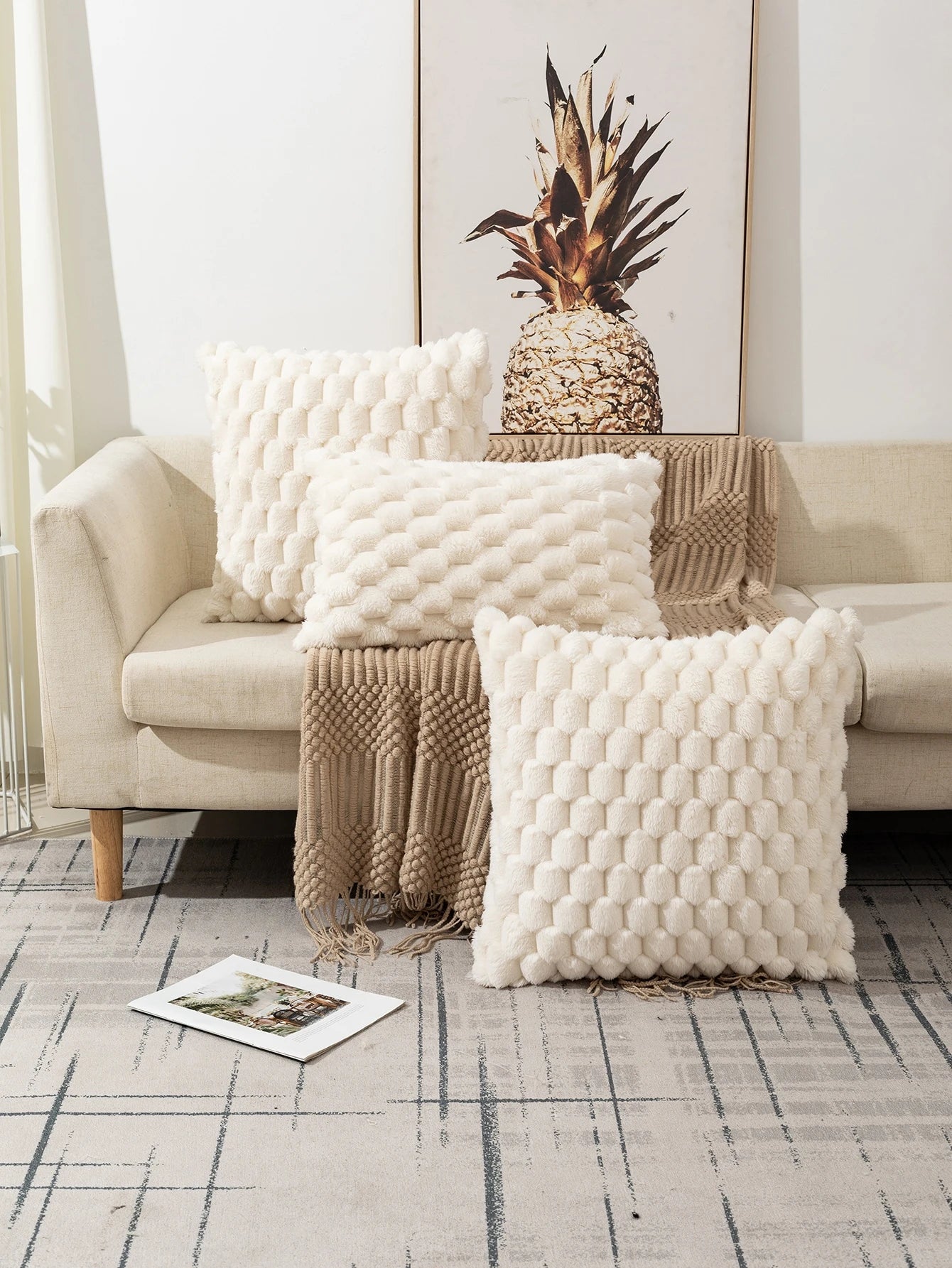 1pc Bohemian Style Turtle Print Plush Pillowcase, Suitable For Living Room, Bedroom And Outdoor Use All Year Round