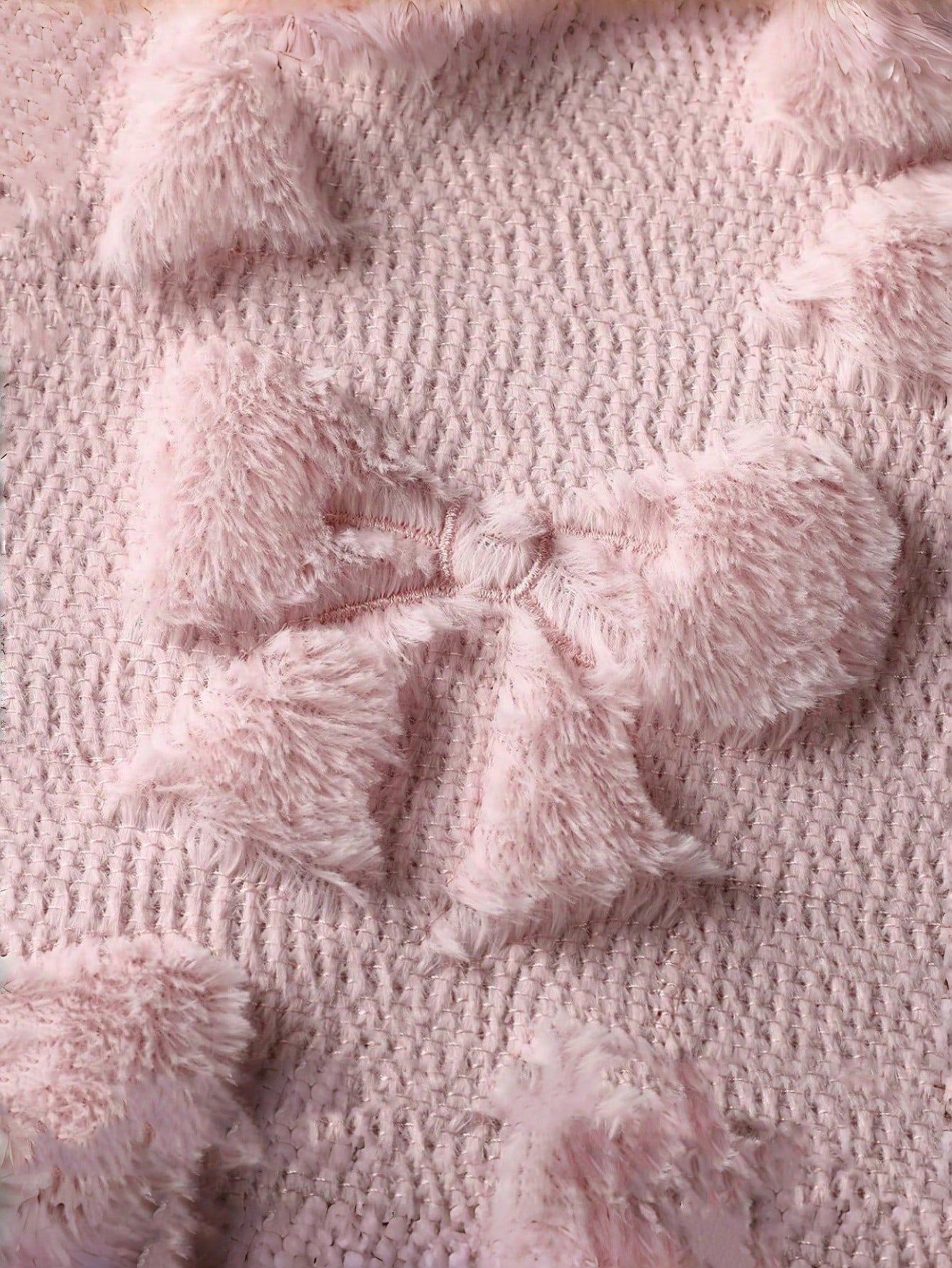 1pc Bow Decorative Pillow Cover, Cute Fluffy Soft Bow Decor Plush Pillow Case, Suitable For Bed, Sofa, Lounge Chair, Ideal For Room Decor, Valentine's Day, Autumn/Winter