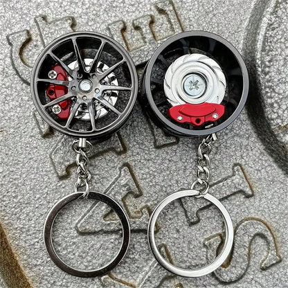 1pc Brake 360 Rotating Car Keychain Pendant, Creative Car Keychain Decoration, A Unique Gift For Car Lovers